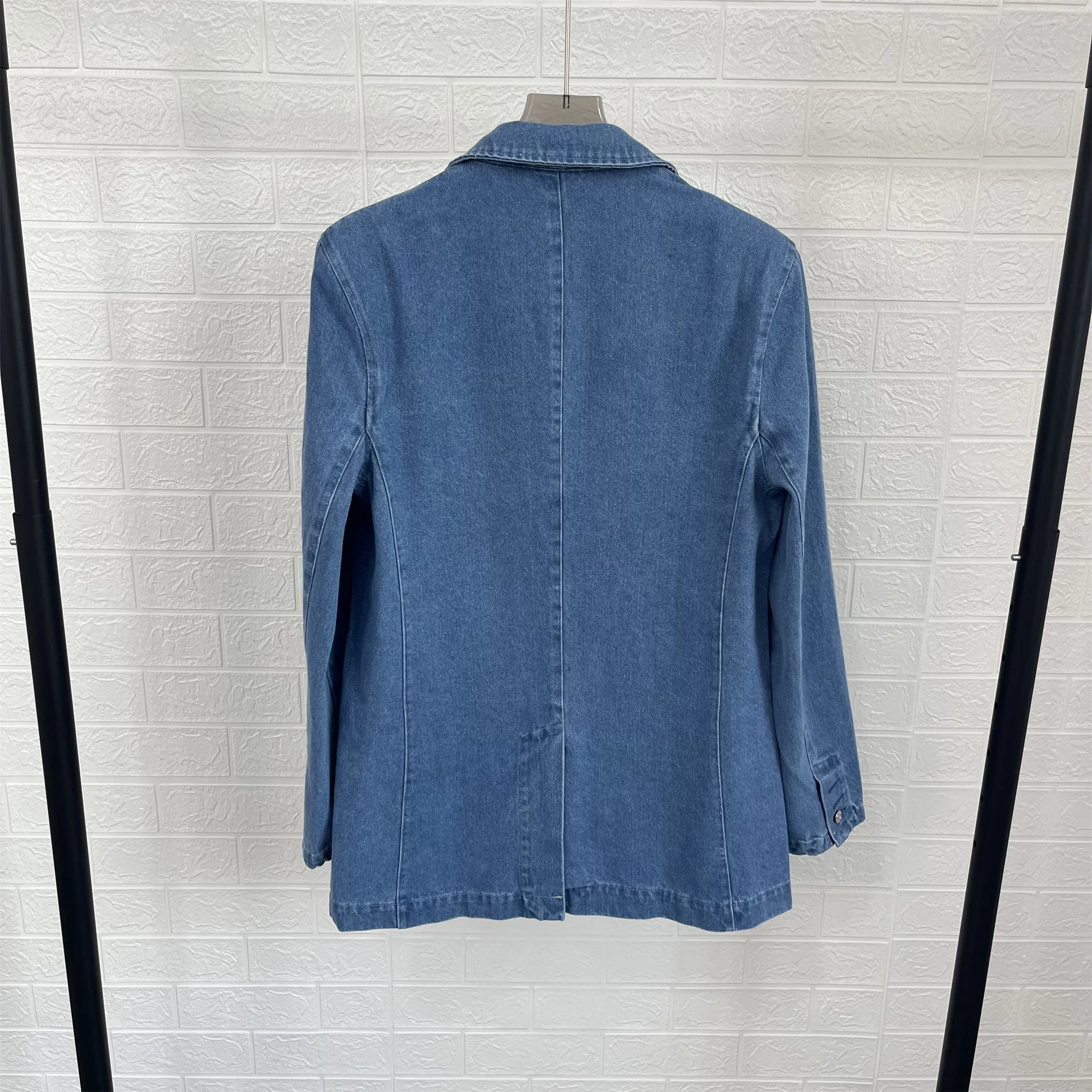 Женский джинсовый костюм Taop &amp Za универсальный жакет с отложным воротником