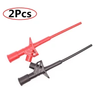 2pcs quick test hook clip insulated high voltage flexible super elastic clamping force testing probe test hook clip