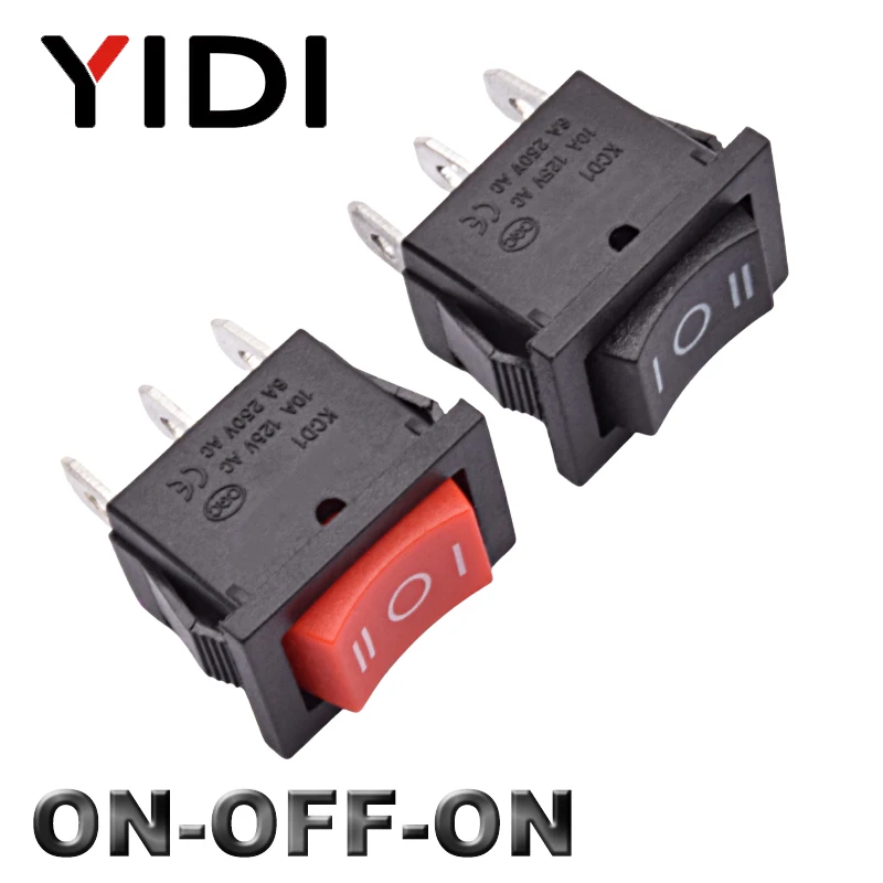 10 шт./лот KCD1 Mini 6A 250VAC клавишный переключатель ВКЛ./ВЫКЛ. SPST 12 В 220 красный зеленый