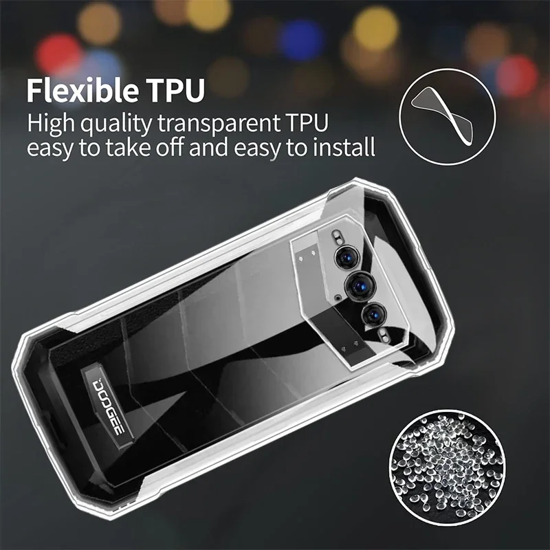 Фото Фонарь Для DOOGEE VMax Plus полная защита фонарь Для DOOGEE VMax Plus полностью прозрачный материал мягкий ТПУ противоударный фонарик чехол №3