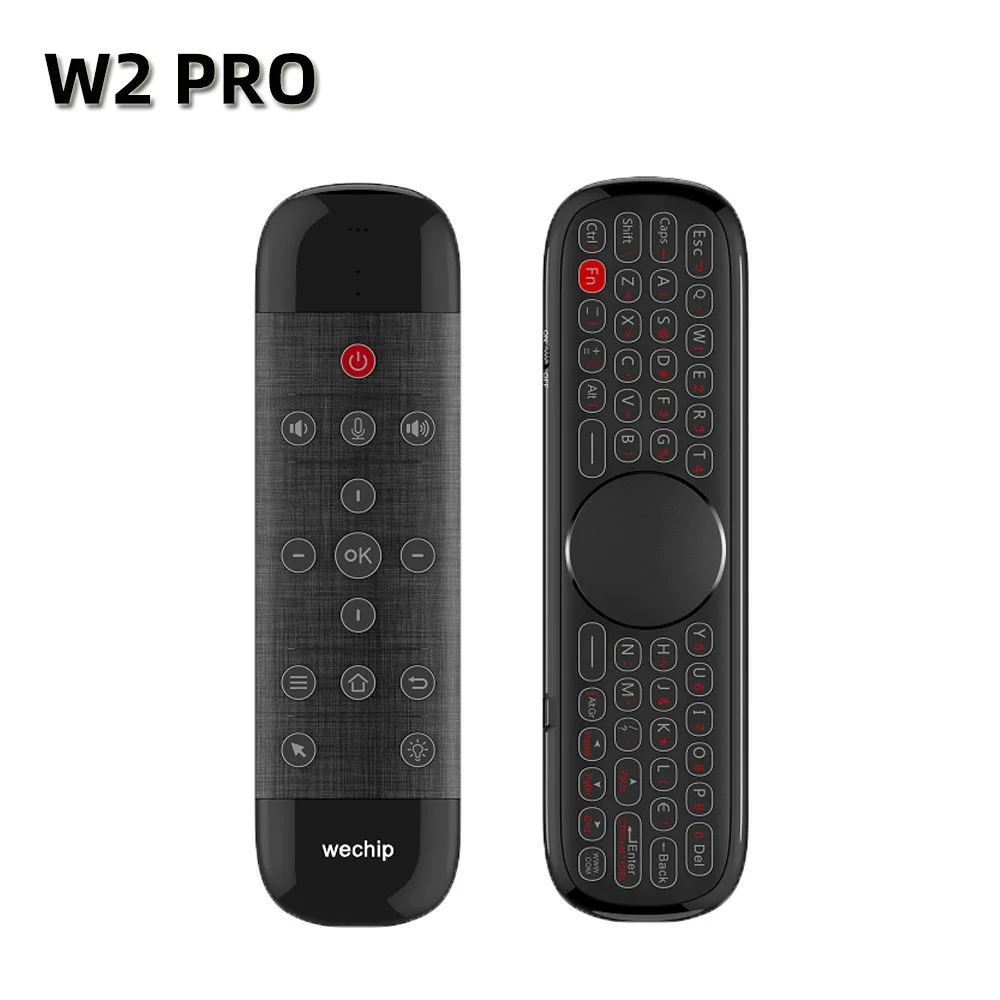 

W2 Pro Air Mouse Voice Remote Control Microphone 2.4G Wireless Mini Keyboard Gyroscope for Smart Android TV Box Mini PC