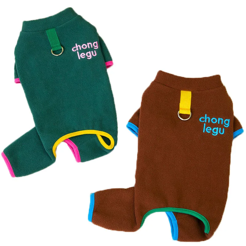 Пижамный комбинезон для кошек и собак зимняя флисовая одежда на 4 лапы теплый