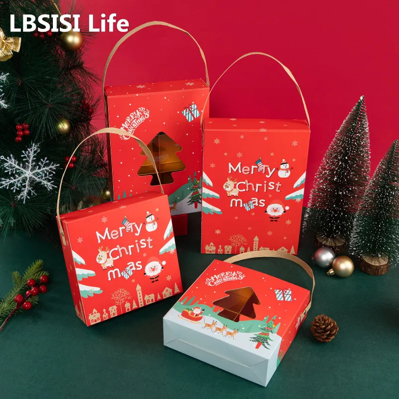 

LBSISI Life 5 шт. Рождественский яичный желток, четкая коробка для кондитерских изделий, муссов, печенья, упаковки для лунного торта, рождественск...