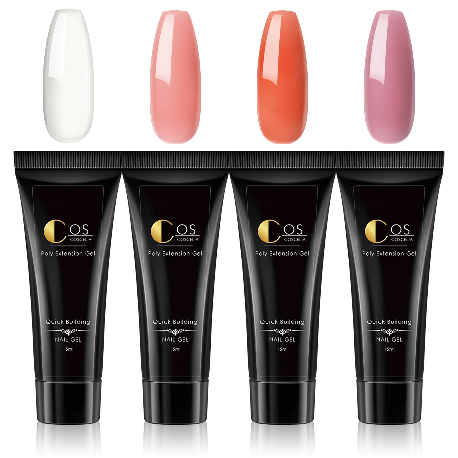 

COSCELIA 15ml Poly Extension Nail Gel Varnishes Semi Permanent Nail Gel Polish Set For Nail Art Manicure Design UV LED Lamp