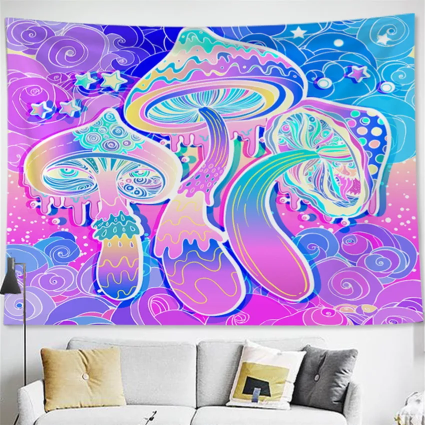 

Сказочный фантастический психоделический ковер, богемный домашний декор, ведьмастерство, хиппи, декор детской комнаты, настенные гобелены
