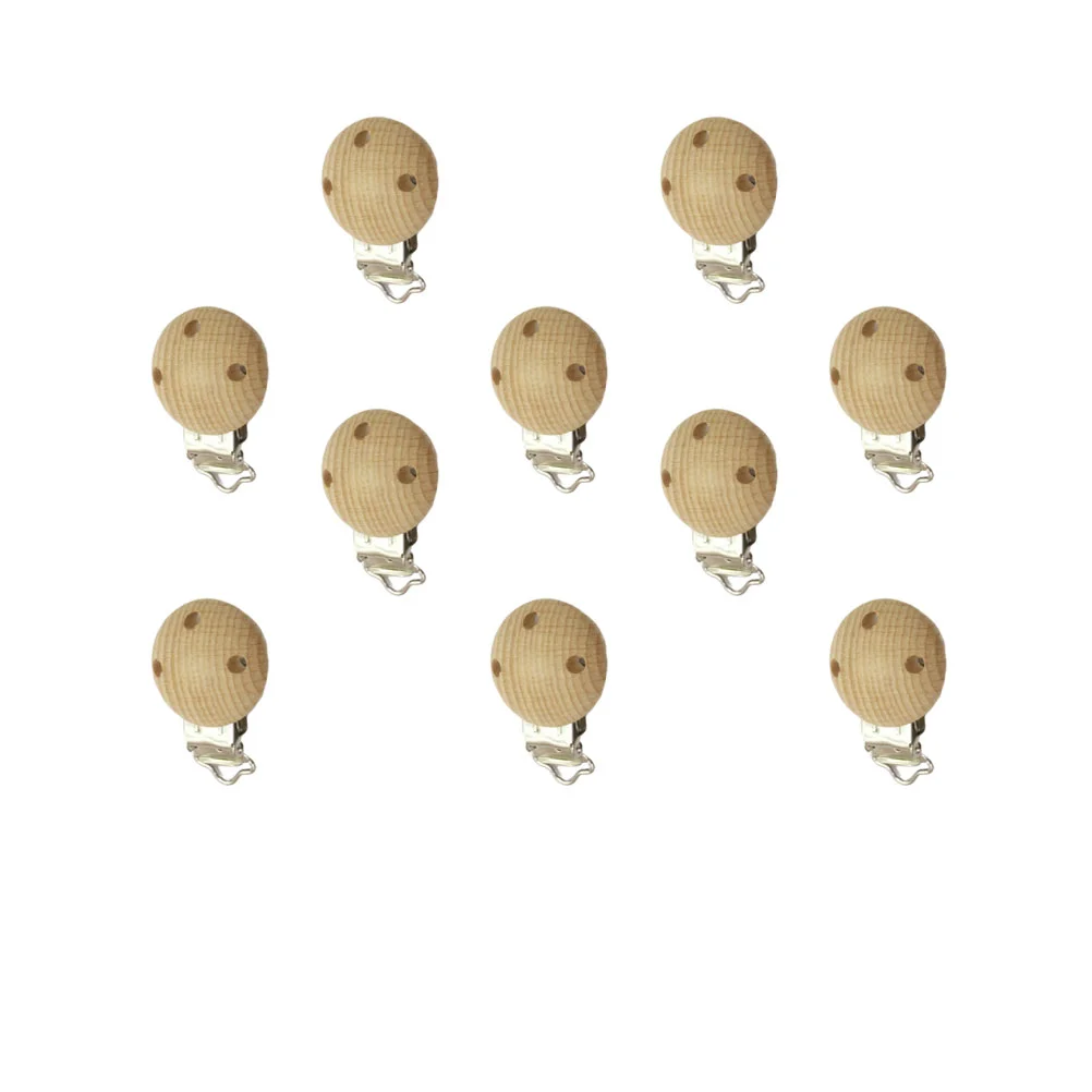 

Round Badge Clip Holes Clips Wood Pacifier Baby Reusable Accessories Mam Soothers