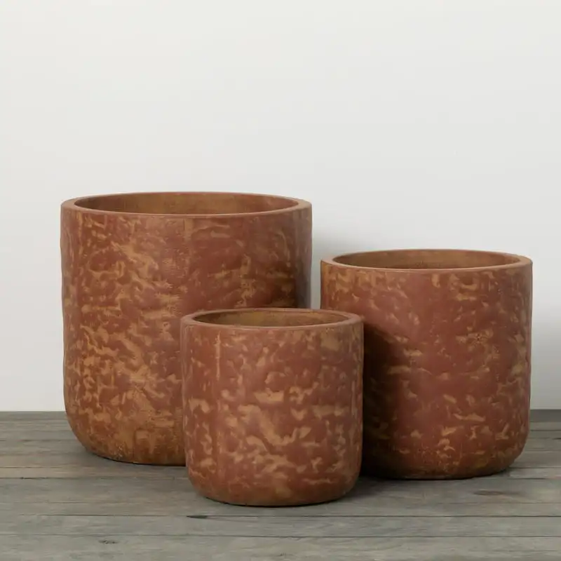 

Cement Mottled Rust Planter Set of 3, Copper