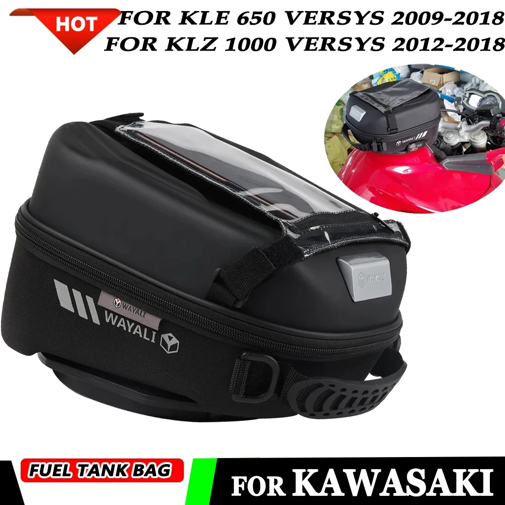 

For KAWASAKI KLE 650 Versys 2009-2018 KLZ Versys 1000 2012-2018 Fuel Tank Bag Navigation Packag Storage Bag with Lnstall Adapter