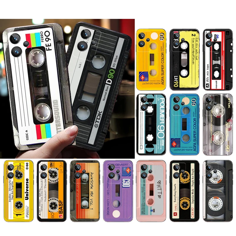

Cassette Tape Phone Case for OPPO Realme 10 Pro Plus 9 8 7 6 Pro 6i GT 2 Pro X2 Pro C21Y C11 X3 SuperZoom GT Master