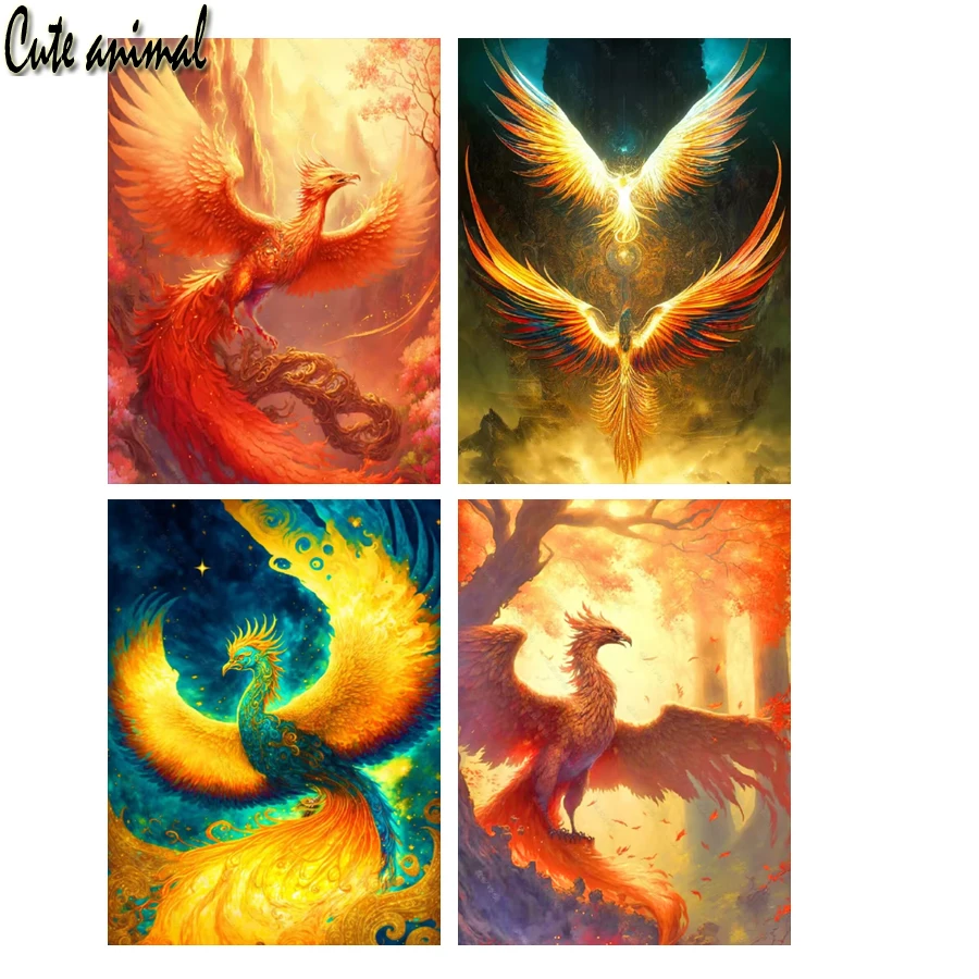 

Алмазная 5D картина «сделай сам», золотая птица, животное, полная Алмазная вышивка, Феникс, картины, ручная работа, подарок, высокое качество, ...