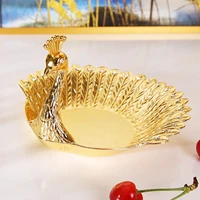 delicate peacock shape fruit plate trinket jewelry earrings necklace ring display storage dish snack nut tray bowl home decor