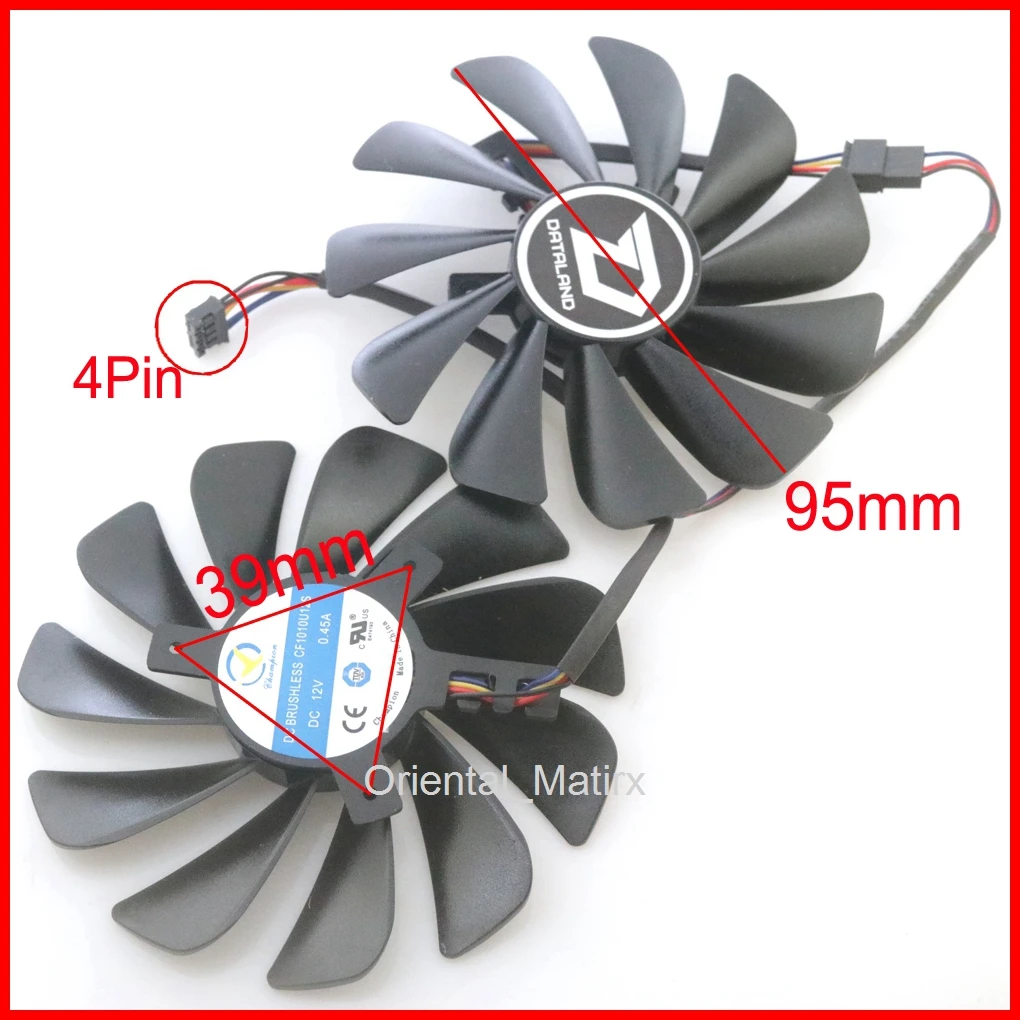 

CF1010U12S 12V 0.45A 95mm 4Wire 4Pin VGA Fan For Dataland RX5700XT 5700 5600XT Red Dragon Graphics Card Cooling Fan