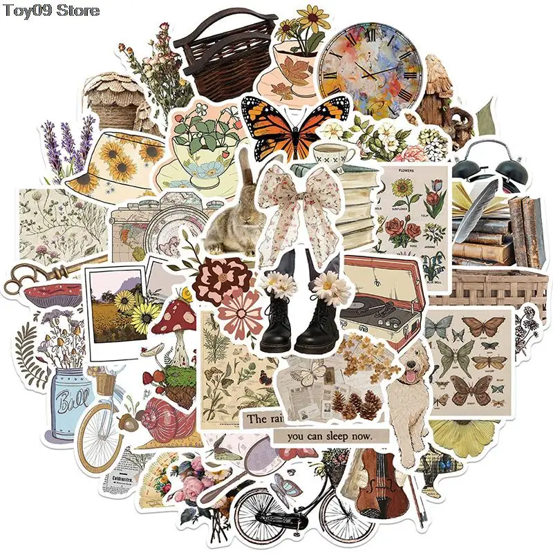 

50Pcs Retro Style Pattern Sticker Car Guitar Scrapbooking Decal Graffiti Sticker