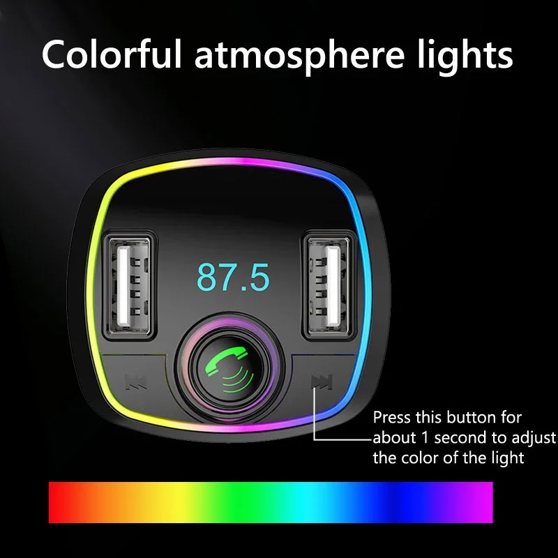 

Dual USB Car Fast Charger 3.1A MP3 FM Transmitter U Disk Player Bluetooth 5.0 Handsfree Car Kit Hands-free Adapter for Car