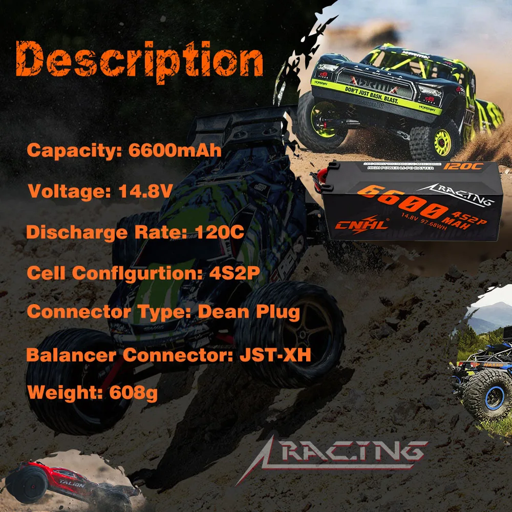 Фото CNHL Lipo 4S 14 8 V аккумулятор 6600 мАч 120C серии Racing HardCase с T-Deans разъемом для CNHL Lipo 4S 14 8 V аккумулятор 6600 мАч 120C серии Racing HardCase с T-Deans разъемом для