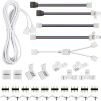 new 95pcs 5050 4 pin led strip connector kit with t shaped l shaped connectors strip jumpers strip clips dropshipping