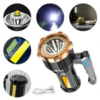 1pc usb led handheld flashlight 8 lighting models waterproof spotlight torch camping searchlight for outdoor emergency light