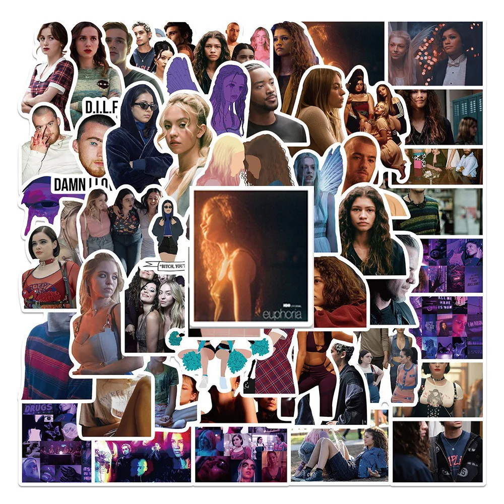 

10/30/50PCS Euphoria Season 2 Hot TV Series Stickers DIY Phone Laptop Luggage Skateboard Graffiti Decals Fun for Kid Toys