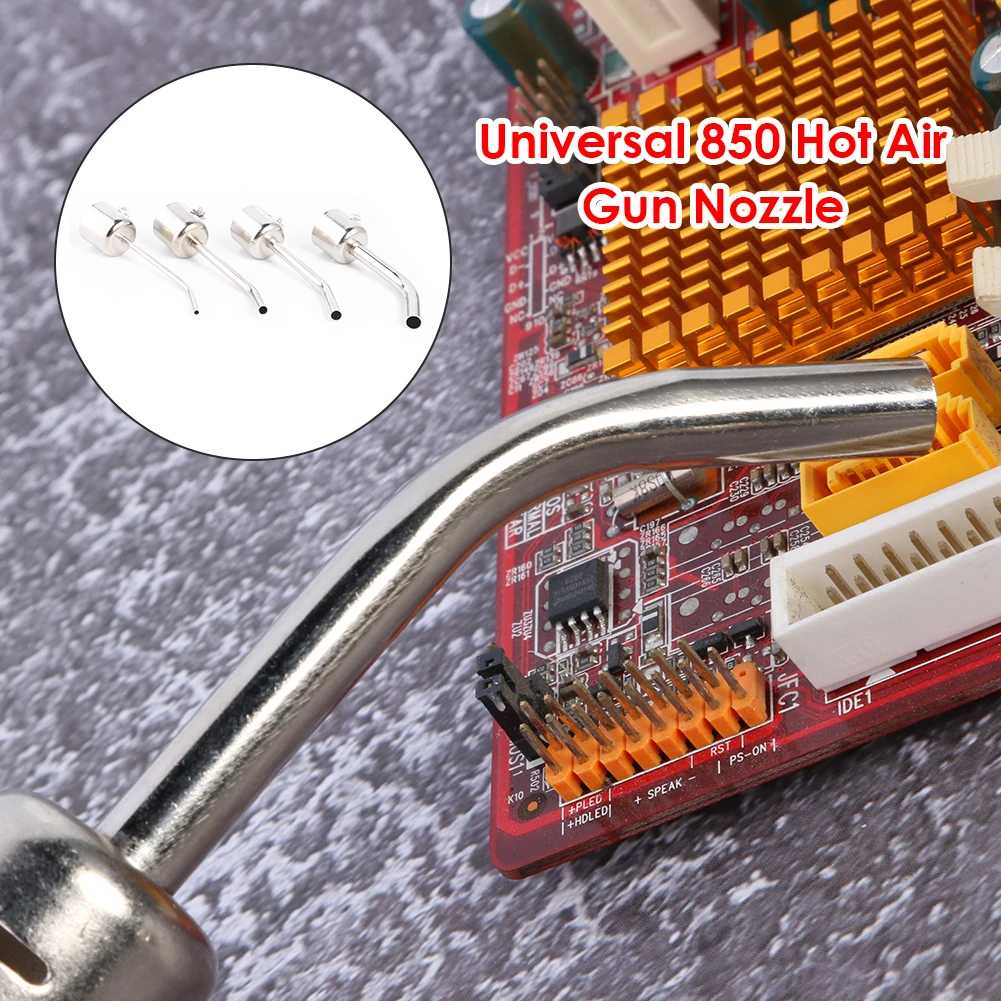 

Air Stations Gun Nozzles Soldering Tool 4x Long Bent Curved Hot Air Heat Gun Nozzles for 850 Disoldering Rework Station