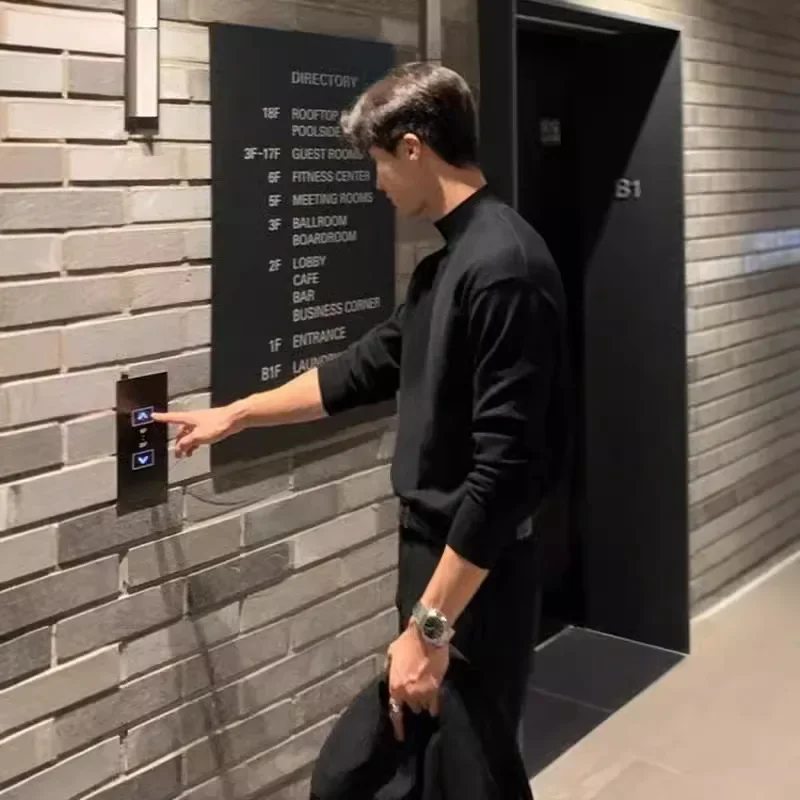 Осень/зима мужской свитер-поло/черепаховый воротник свободного покроя