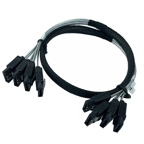 Кабель SATA-SATA 4/6 портов, 7-контактный, 6 Гбит/с