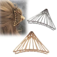 oversize hair clips women hair claw s hair metal alloy geometric hollow out reticular triangle crab for hair ponytail holders
