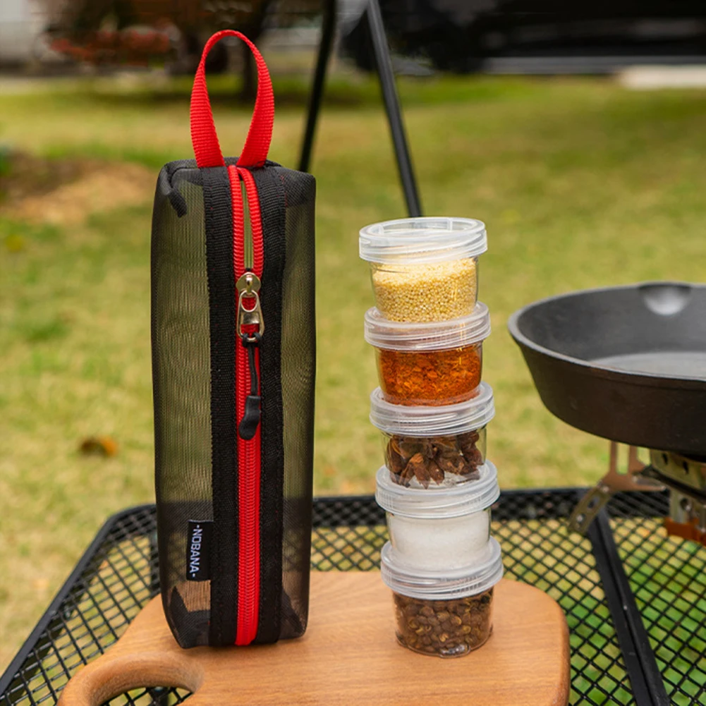 

Набор для кемпинга, портативный дорожный контейнер для специй с 5 прозрачными бутылками для приправ, дорожный держатель для специй, семейный набор