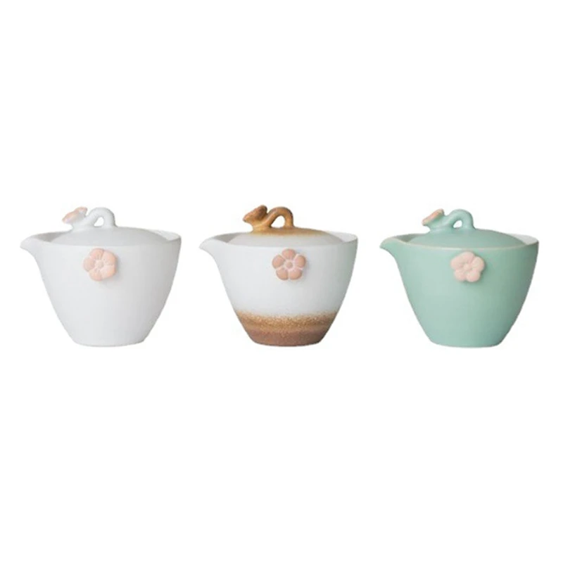 

Китайский 1 чайник, 2 чашки, подходит для женщин, портативный керамический чайник для путешествий, кунг-фу, Gaiwan, слива, для дома и офиса