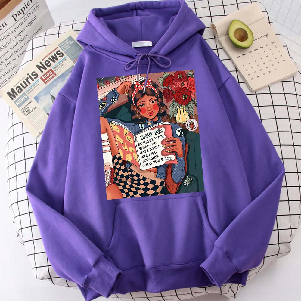 

Animation Girl In Reading Print Hoodies Male Sport Fleece Sweatshirt Vintage Fashionpullovers Spiritual Shoulder Drop Hoodie Men