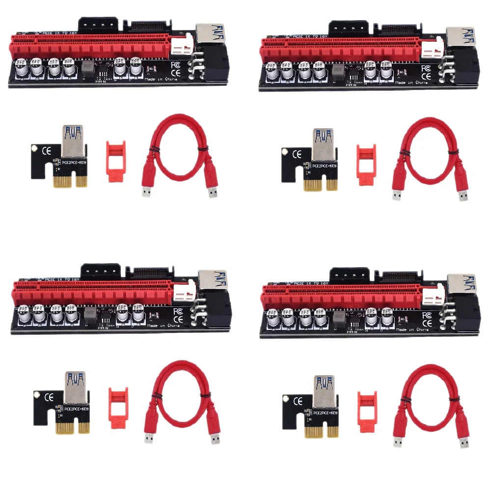 

5Pack Riser Premium New Ver 009S PlusGold Edition LED GPU Card Extender Mining Equipment Card Adapter 1X to 16X Riser