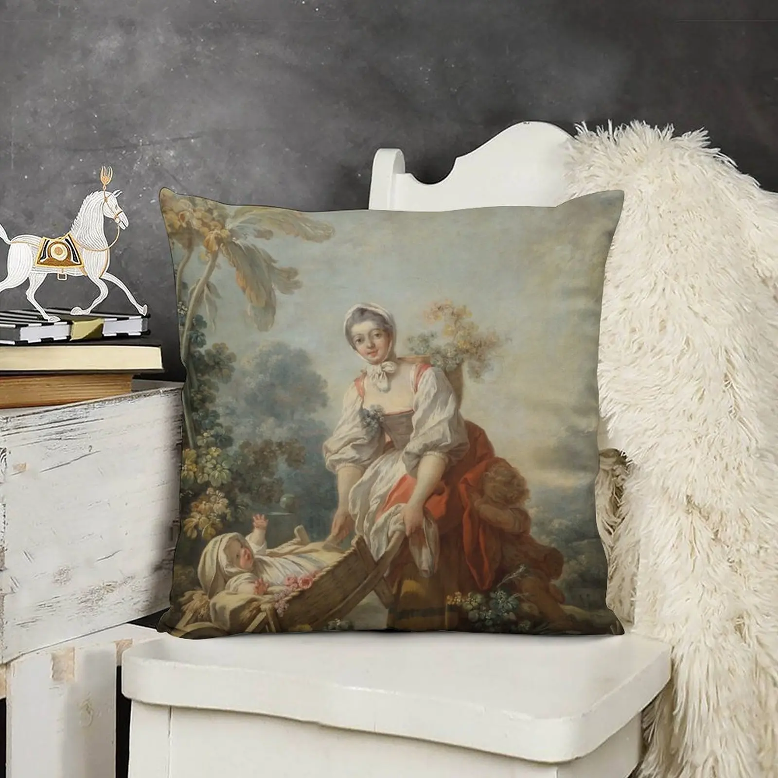 The Joys of материнство-Jean-Honor Fragonard декоративная подушка Рождественская наволочка