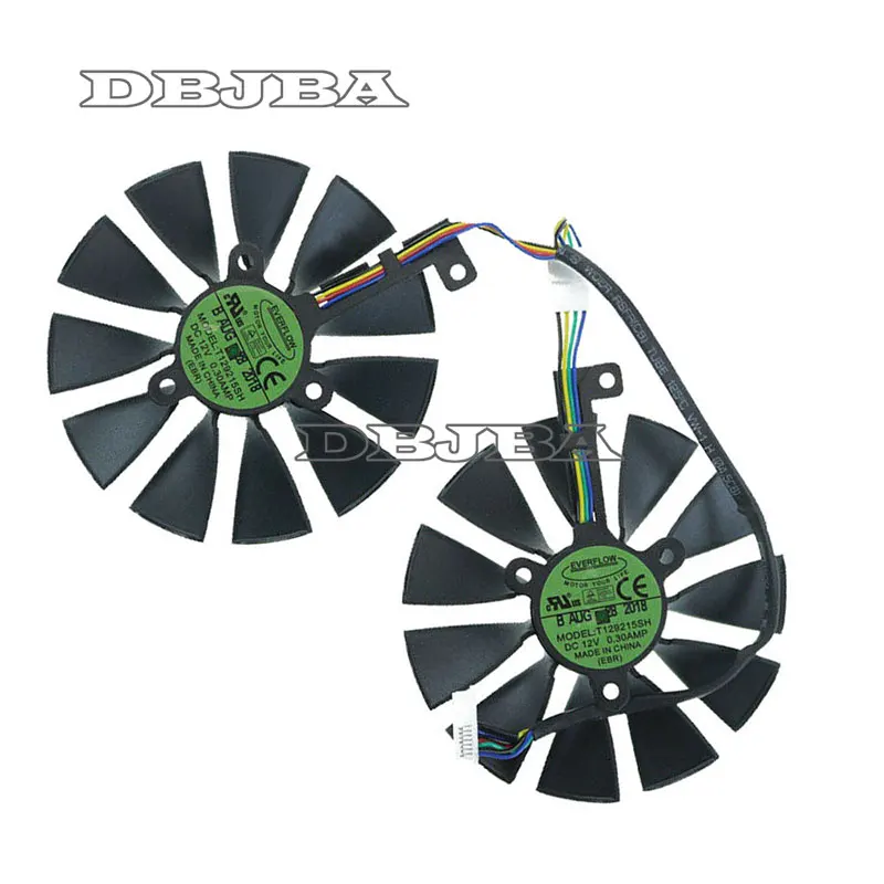 Вентилятор графической карты для ASUS DUAL RTX 2080 O8G 2 шт./компл. T129215SH 12 В постоянного