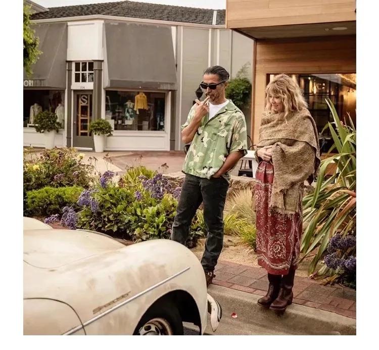 Гавайская пляжная рубашка с коротким рукавом VISVIM Crane TX1196 2024