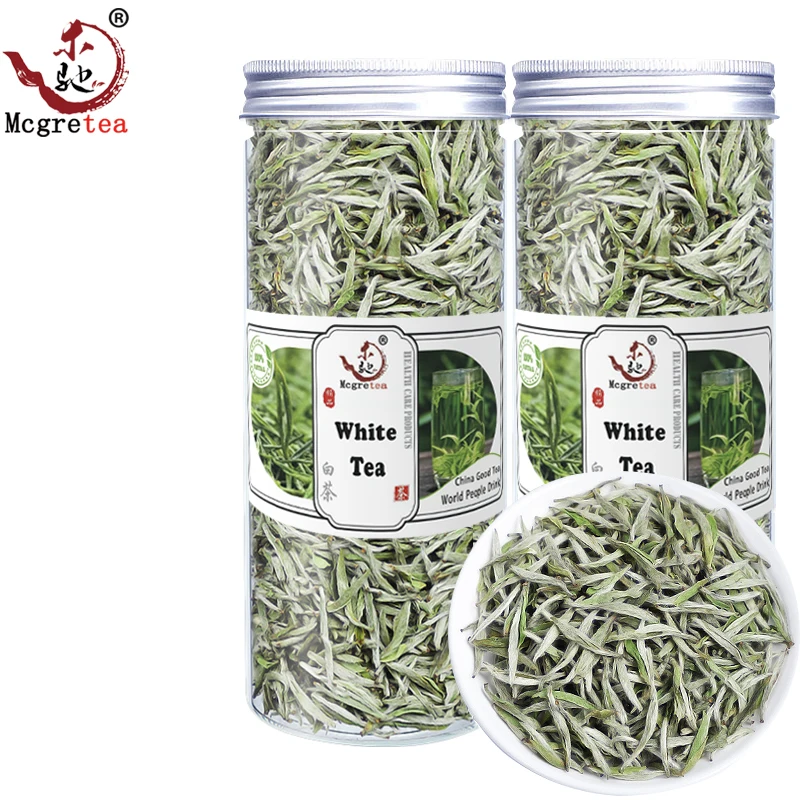 

2022 9 А + аутентичный китайский чай Fuding, Серебряная игла, Премиум Bai Hao Yin Zhen, чай для снижения веса, 1 банка/80 г, без чайника