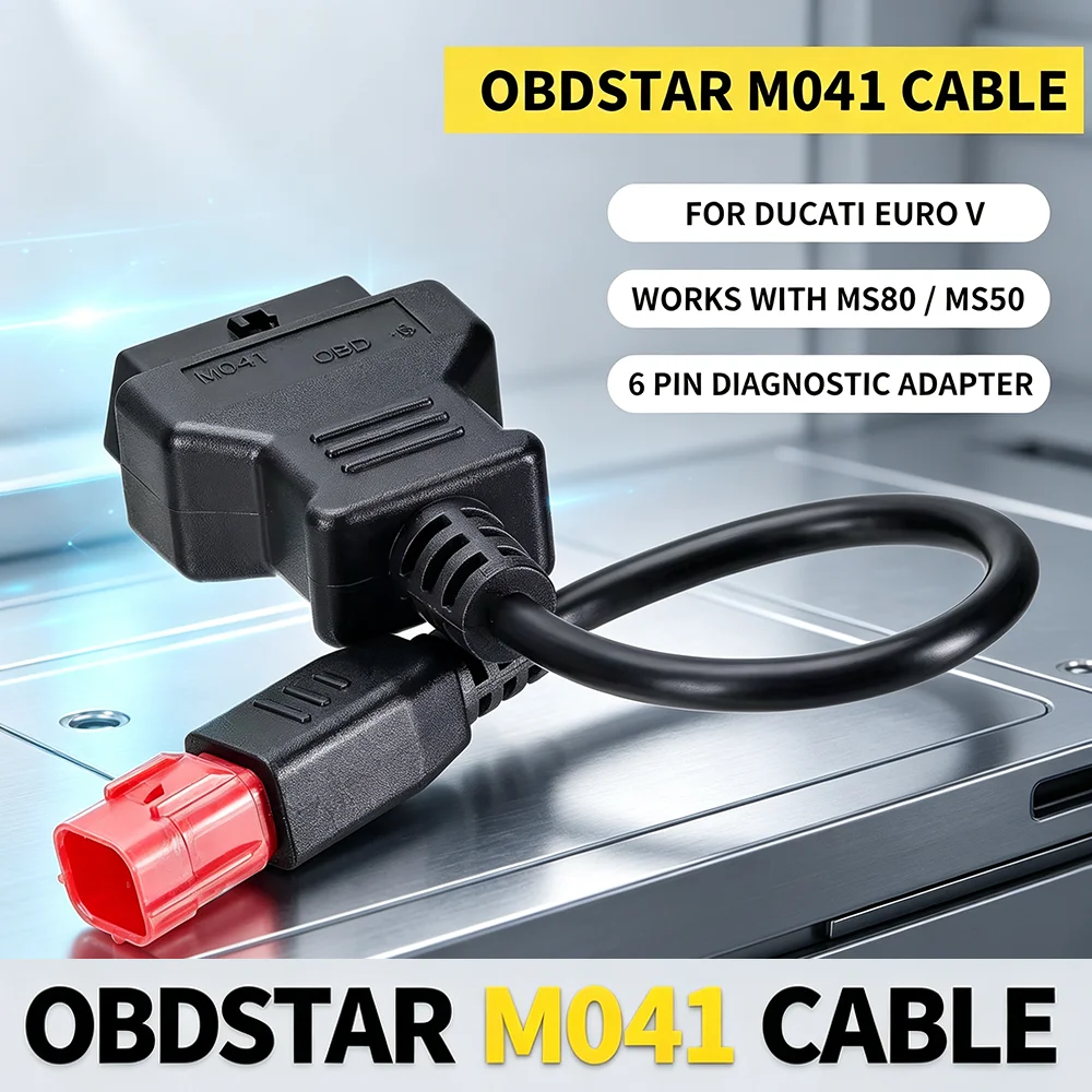 Фото Кабель OBDSTAR M041 для мотоциклов Ducati 2019 года выпуска и новее (Евро V) с функцией настройки приборной панели, совместимый с MS80, MS50, IScan и ODOMaster Tool. №1