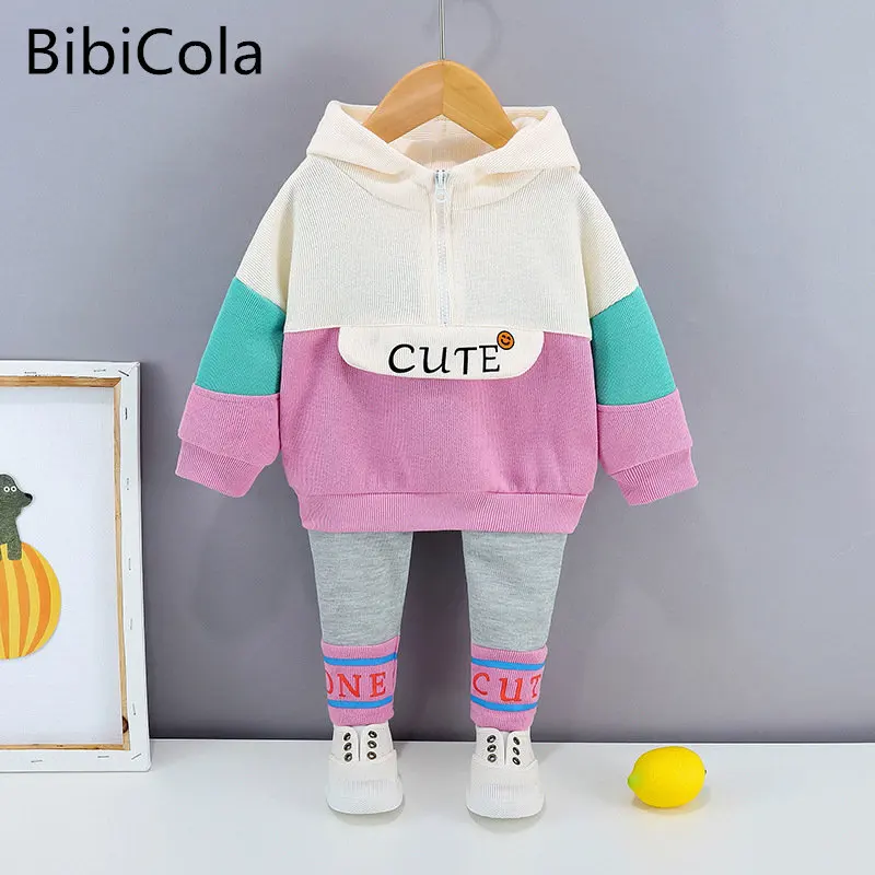 

Toddler Baby Clothing Sets for Infant Baby Girls Clothing Set splicing Sweatshirt +Pants 2 Pieces 2022 kids girls Spring Outfit
