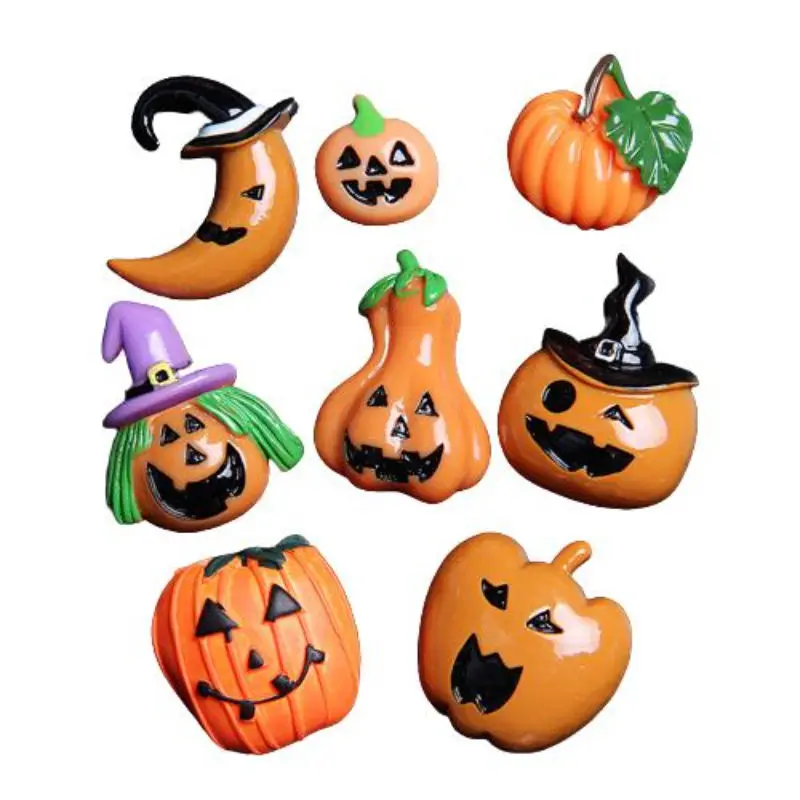 

100 шт. Мультяшные полимерные украшения для Хэллоуина, черепа, призрака, рождества, декоративные нашивки «сделай сам», милая бриллиантовая бр...