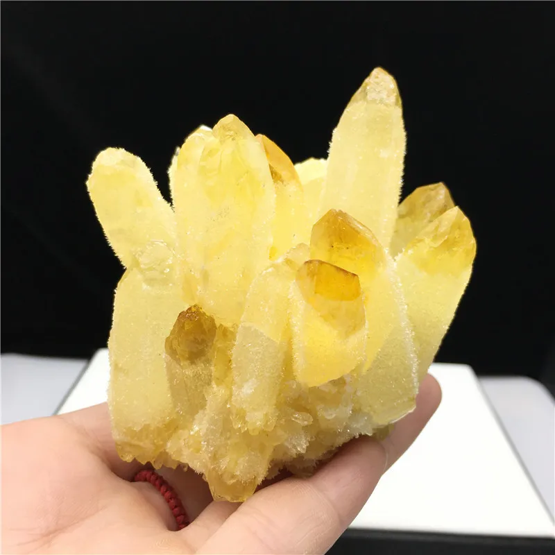 Topaz cluster home decor reiki ore raw stone yellow crystal cluster specimen demagnetization stone office Ornaments crafts 1pc