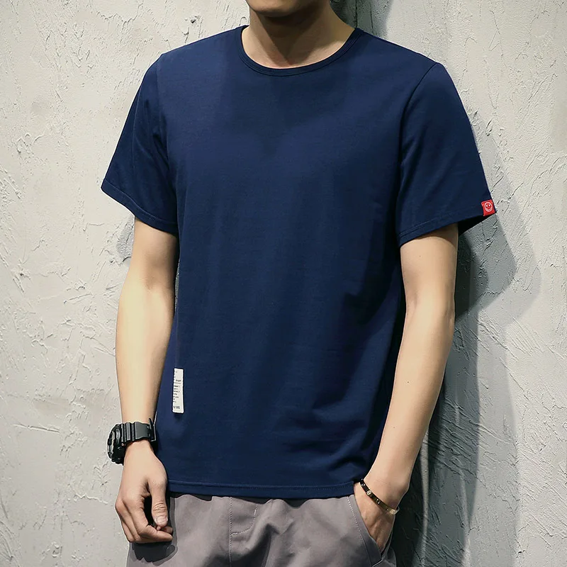 

5735-летняя футболка с коротким рукавом с мультипликационным принтом, Мужская Студенческая свободная модная мужская одежда