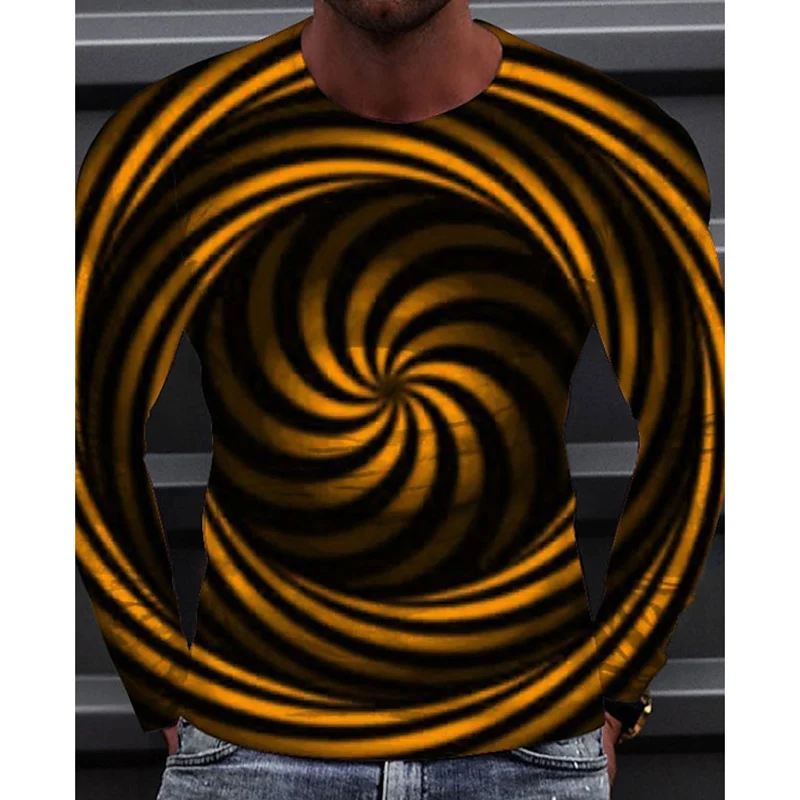 Футболка с визуальным иллюзией для мужчин модные красочные футболки 3D принтом