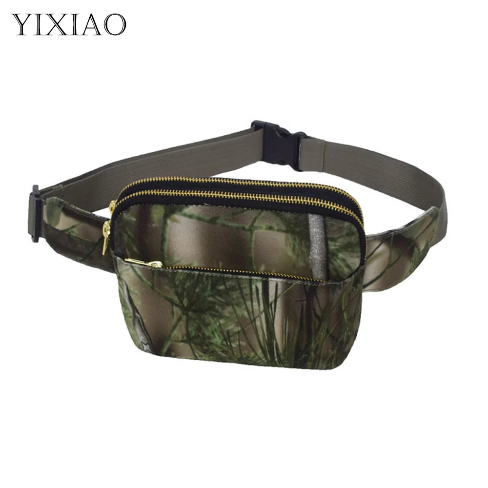 

YIXIAO Camouflage Tactical Waist Bag Outdoor Hiking Casual Fanny Pack Cycling Sports Phone Hold Pouch Hunting Belt Bags SD0178