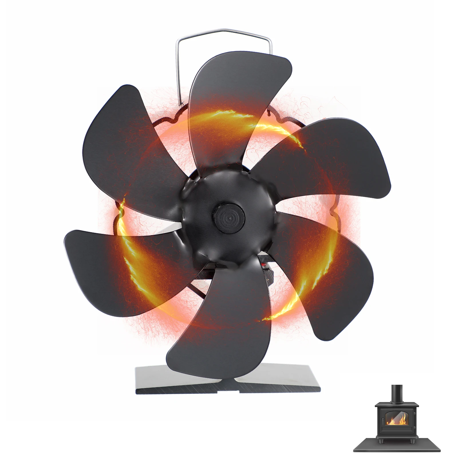 

6 Blade Fireplace Fan Fireplace Stove Fan Powerless Quiet Operation Energy Efficient Oven Fan Increases Temperature Home