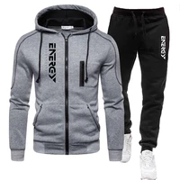 2022 men suit energy letter autumn winter fashion long sleeve jacket and sweatpants casual zipper design coat jogging suits
