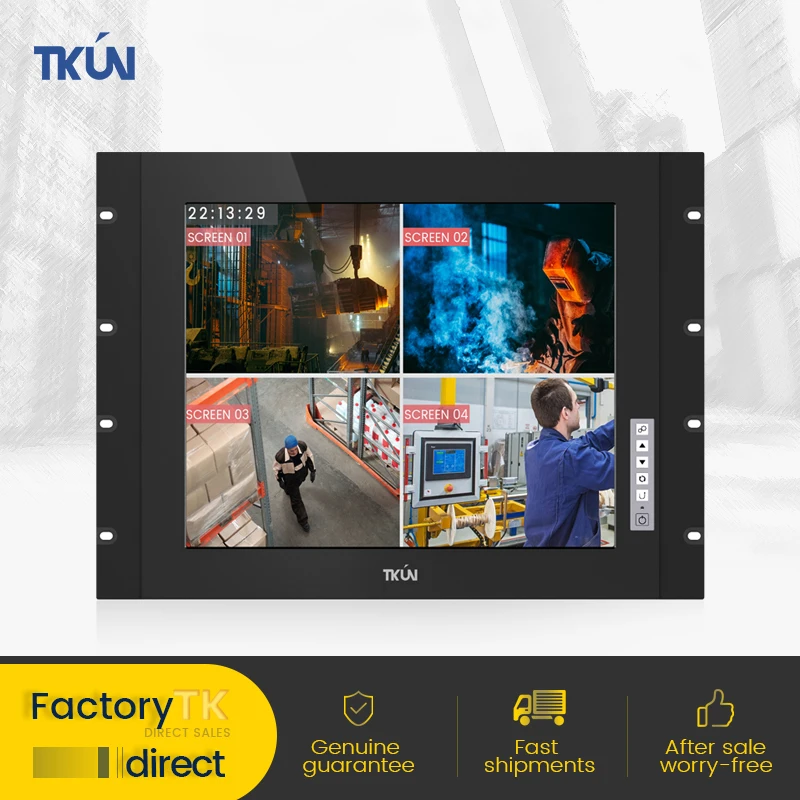 

Rack-Mounted 15(TK150-HD) Inch Industrial Monitoring Display, Aluminum Alloy Panel, Can Be Turned On After Power On
