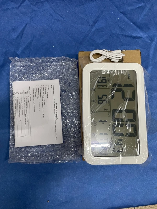 

M6CF Digital Clock Large Display Temperature & Humidity Meter w/ Date Time Home Decor
