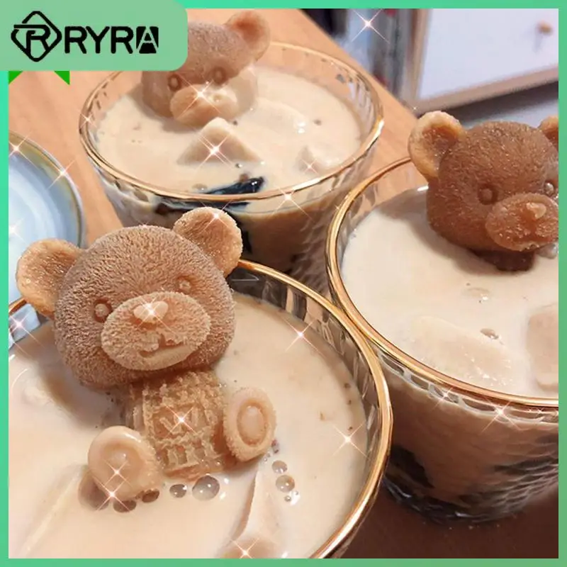 

2/4/5PCS Bear Shape Mold Ice Cream Coffee Ice Mold Household Ice Maker Kitchen Tool Diy Drinks Silicone Mold