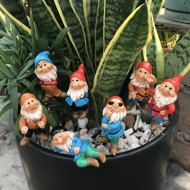 

7-Pack Mini Landscape Planters Dwarf Resin Crafts, Garden Statues Home Miniature Faux Garden Decor Home Decorations