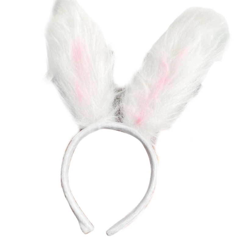 

Furry Bunny Ears Headband Plush Cartoon Rabbit Ears Hairband Party Performance Easter Costume Holiday Hair Accessories