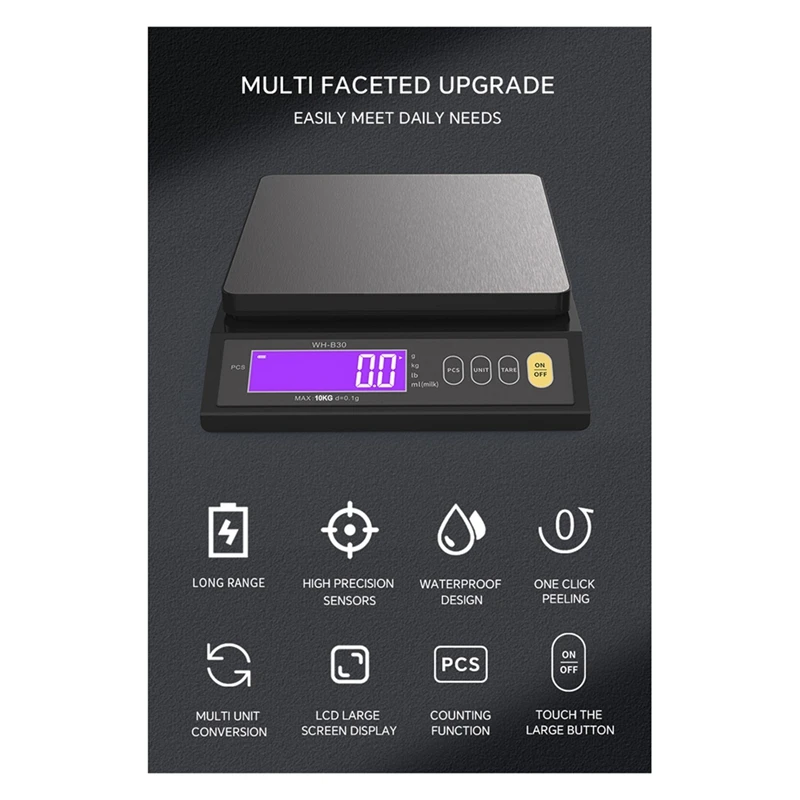 Электронные кухонные весы из нержавеющей стали 10 кг/0 1 г