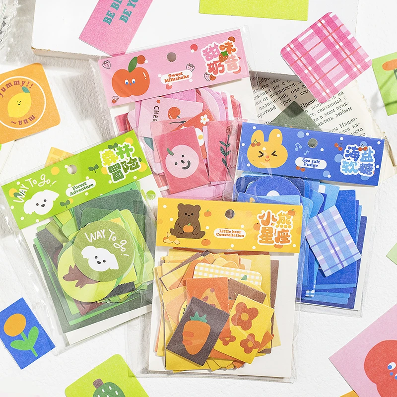 

42Pcs/Bag Cream Pudding Series Decorative Stickers DIY Hand Account Album Journal Diary Collage Material Sticker Stationery